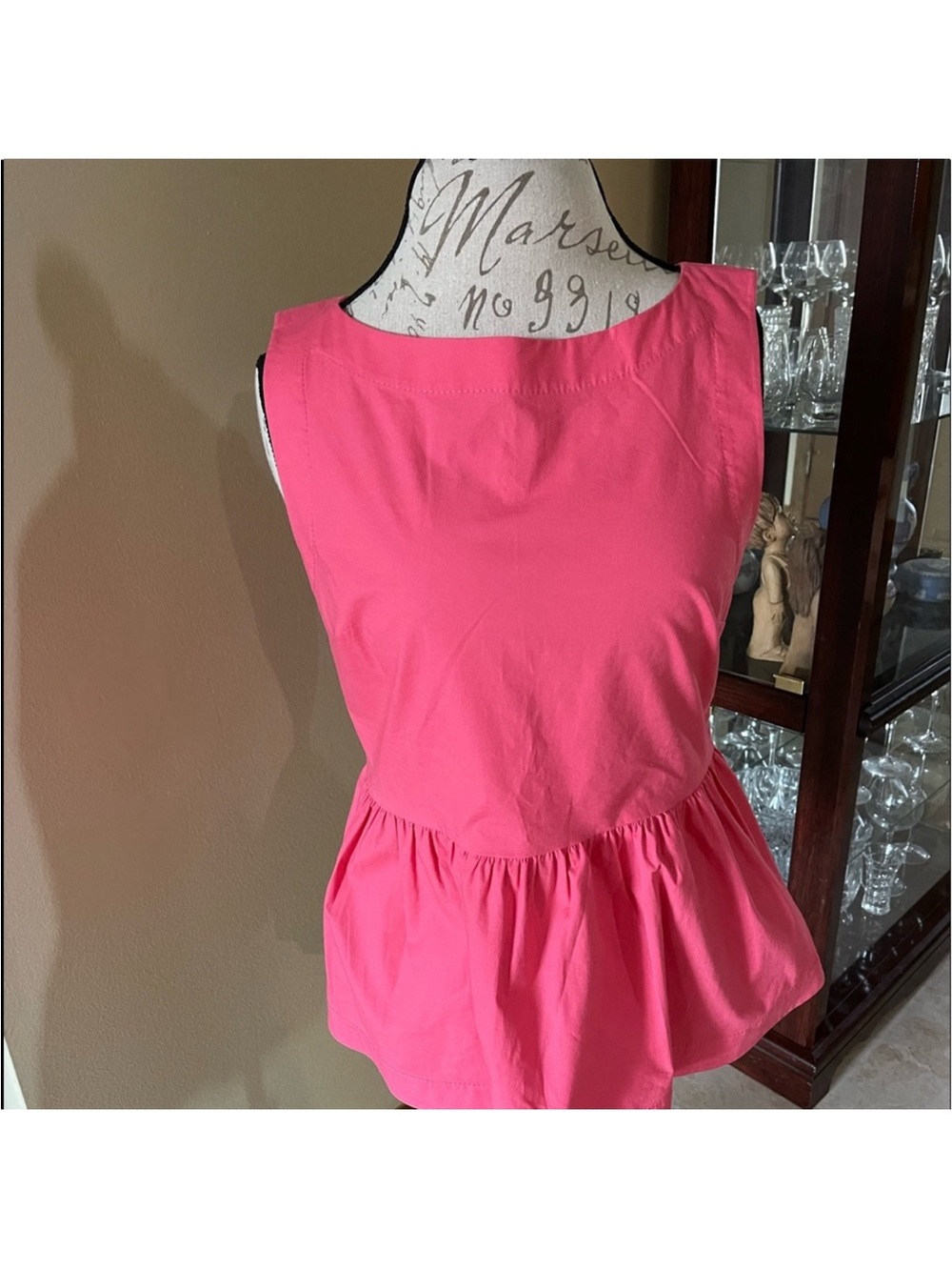 kate spade Bright Pink Sleeveless Peplum Tank Top